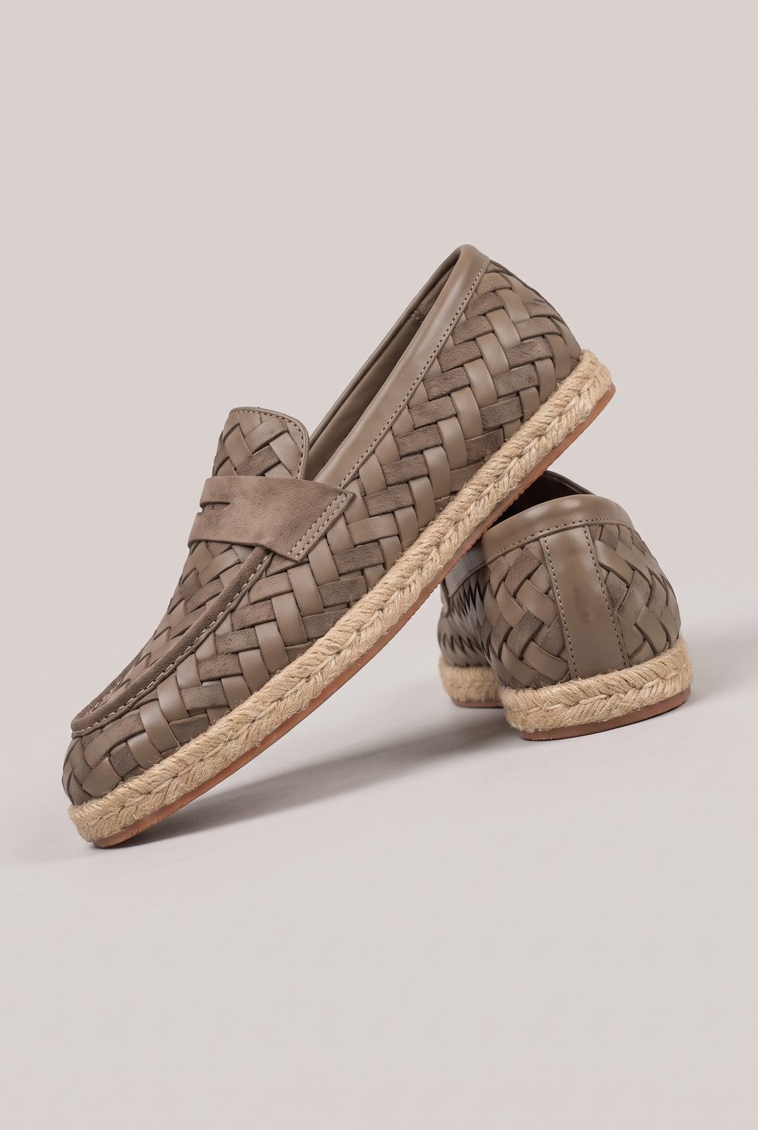 Örgü süet loafer